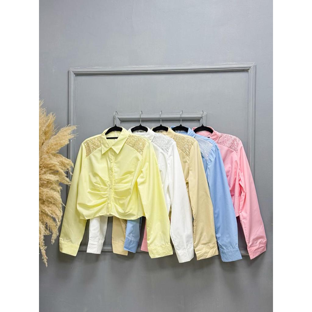 Camisa Social  Cropped Feminina