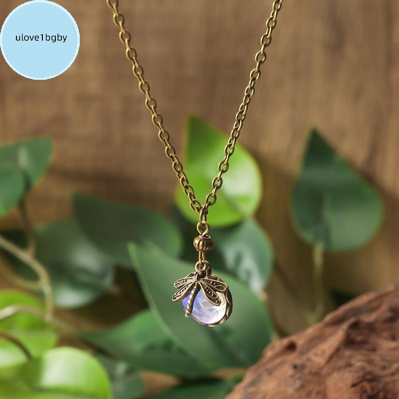 UloveBB Exclusivo Cor Bronze Libélula Nelace Com Escultura Em Pedra Azul Intrica Presente Feminino Ideal BR