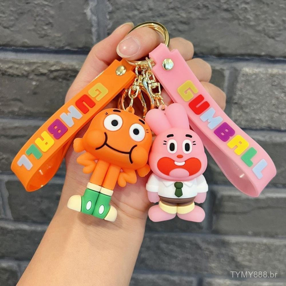 Chaveiro de Personagem de Anime Fofo do Desenho Animado O Incrível Mundo de Gumball, Pingente para Mochila Feminina