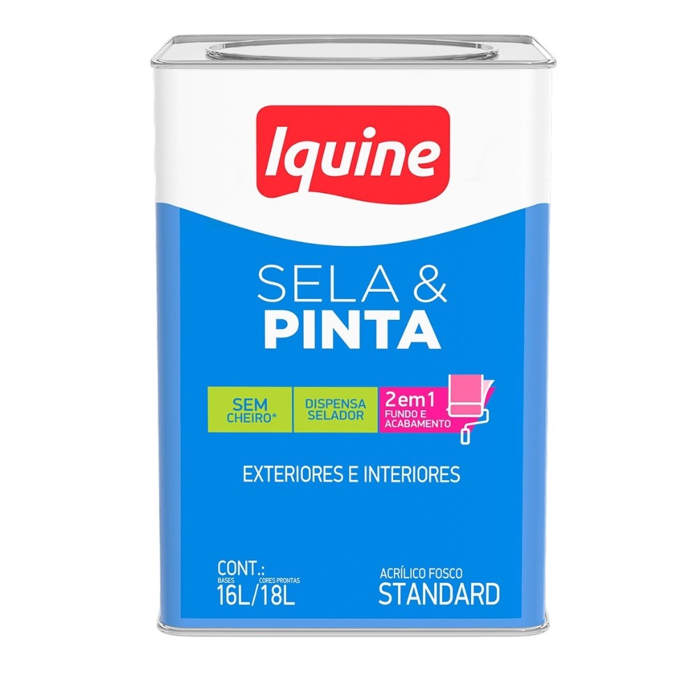 Tinta Acrílica Fosca Dupla Ação Sela & Pinta Iquine 18L Branco