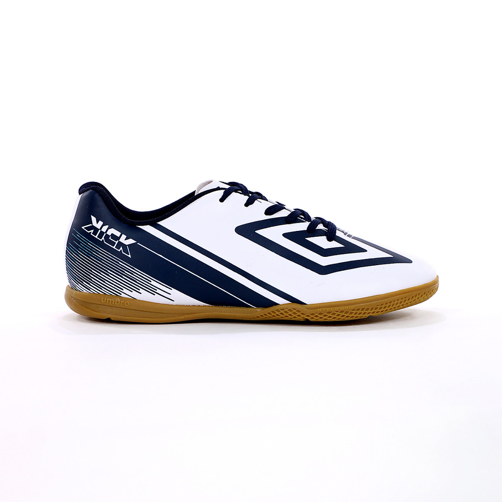 Chuteira Umbro Futsal Kick Branco e Azul Marinho - Masculino