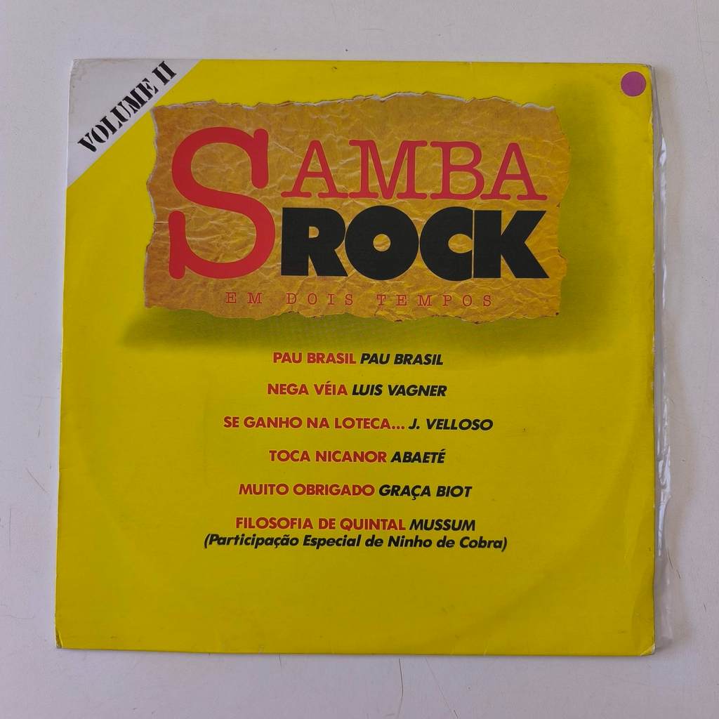 LP Disco Vinil Samba Rock em Dois Tempos - Volume 2 - 1989