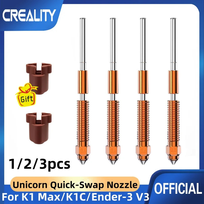 1/2/3 peças Kit de Bicos Creality K1C 0.2/0.4/0.6/0.8/1.0mm para Hotend de Impressora 3D, Compatível com Ender 3 V3 Plus