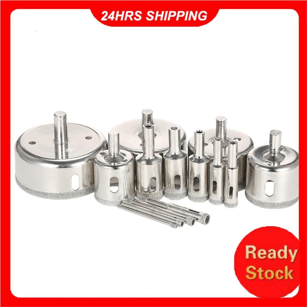 Maloryeb-br-SIP SIUKE Buraco Saw 14 PCS 3-70mm Kit De Vidro Núcleo Revestido De Diamante Broca De Mármore Azulejo De