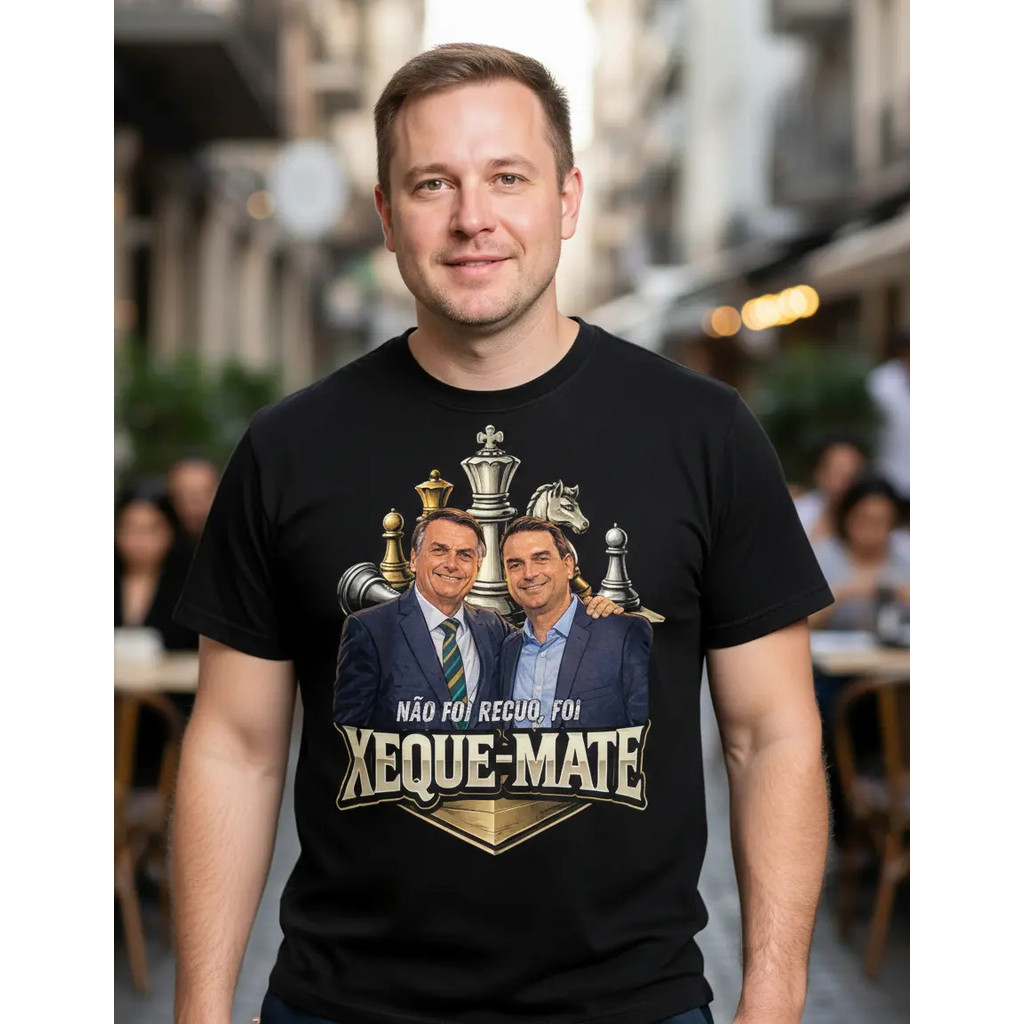Camiseta Bolsonaro Flavio Xeque-mate Camisa Malha Dtf
