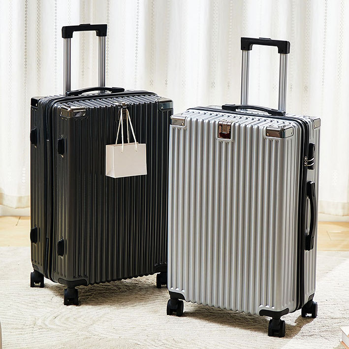 Bagagem feminina 2026 novo estilo trole caso embarque 67cm 24 grande capacidade 28 senha de viagem couro bagagem roda si