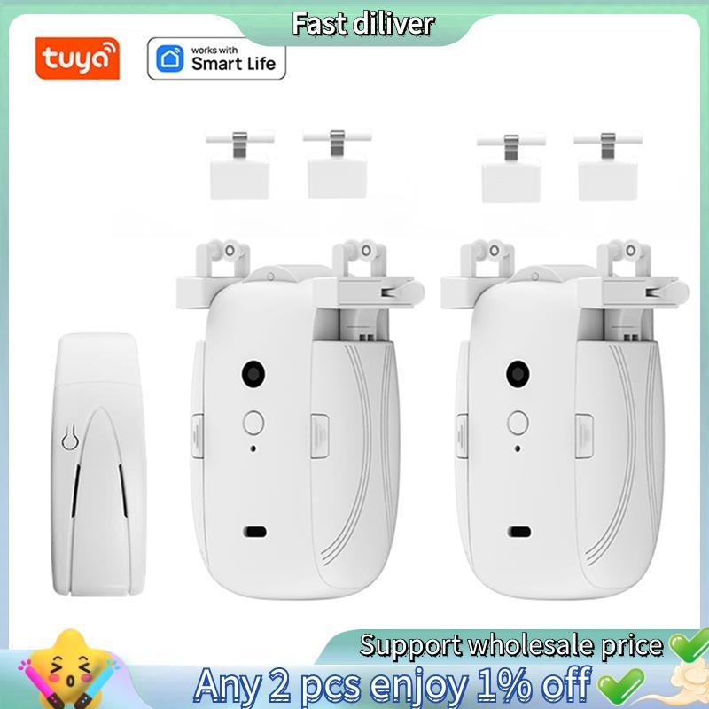 Dual TUYA Smart WiFi Cortinas Robô T/U-Rail Tracks Abridor De Cortina Automático Controle Remoto Motor Vida Inteligente