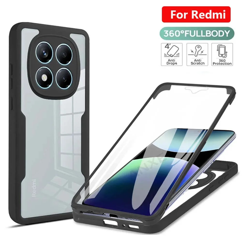 Capa Para Redmi Note 15 14 13 Pro Plus + 360 Dupla Face À Prova De Choque Protetora De Tela Integrada