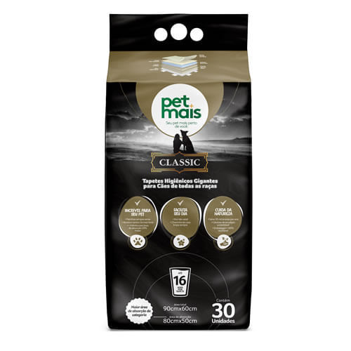 Tapete Higiênico Pet Mais Classic para Cães 90X60 - 30 unidades