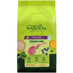 Ração para Cães Adultos Médios Sabor Cordeiro e Aveia Guabi Natural 12Kg