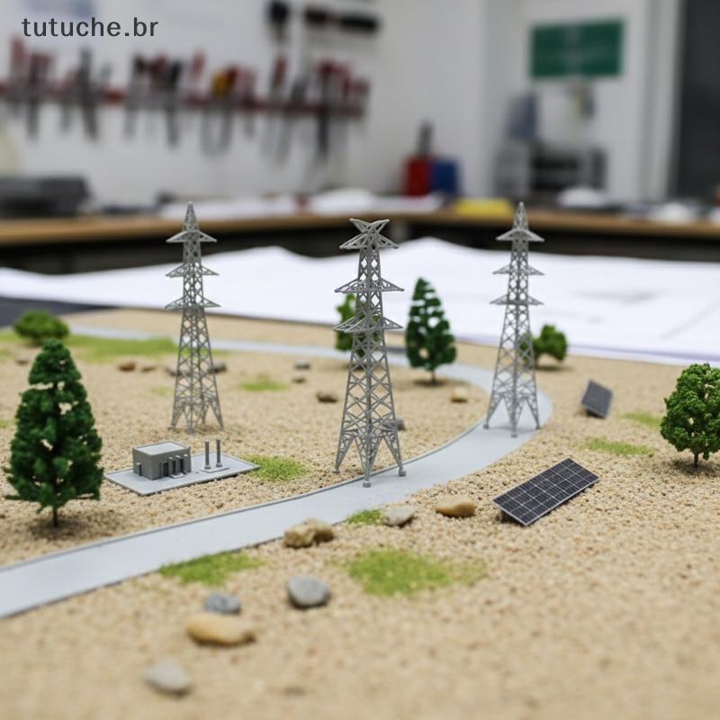 TU Educacional Torre De Energia Elétrica Modelo ABS Brinquedo De Alta Tensão 1 A 100 Escala Para Arquitetura Trem Cena B