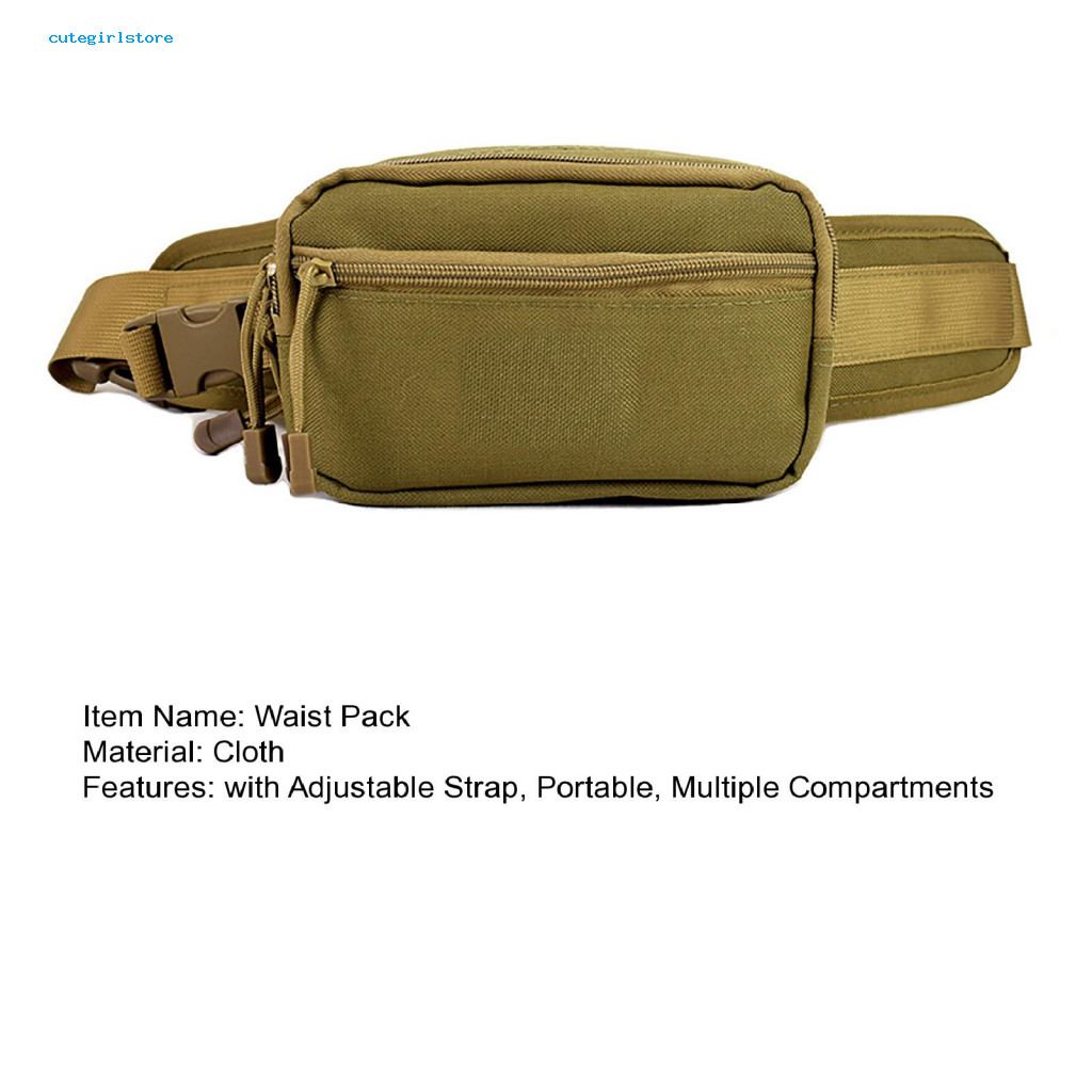 Waist Bag with Belt Camping Tactical Adjustable Strap Drop-down Holster Fanny Pack Multiple Compartments Edc Organizer P