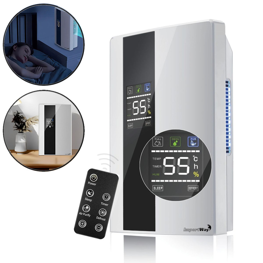 Desumidificador de Ar 2000ml Elétrico Portátil Silencioso Visor LED Bivolt Compacto Controle Remoto