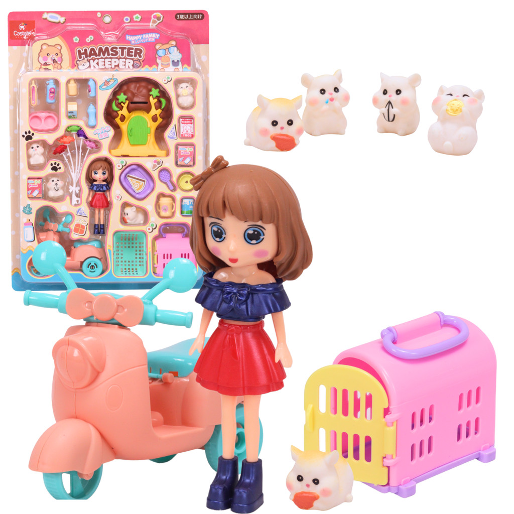 Boneca com loja Pet Shop de Hamster c/Moto - Castela
