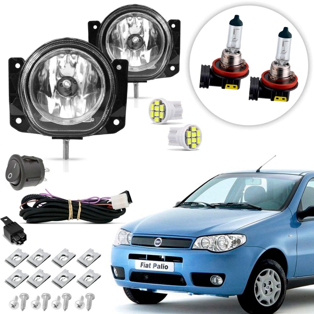 Kit de Farol de Milha Auxiliar Neblina Vidro Fiat Palio Siena G3 Celebration 2007 08 09 10 11 em Oferta na Shopee