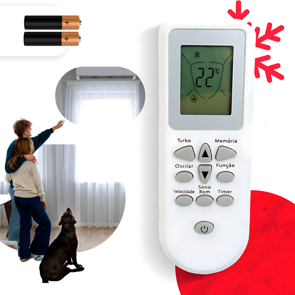 Controle Remoto Para Ar Condicionado Consul Split Bem Estar + 2 Pilhas - Montones