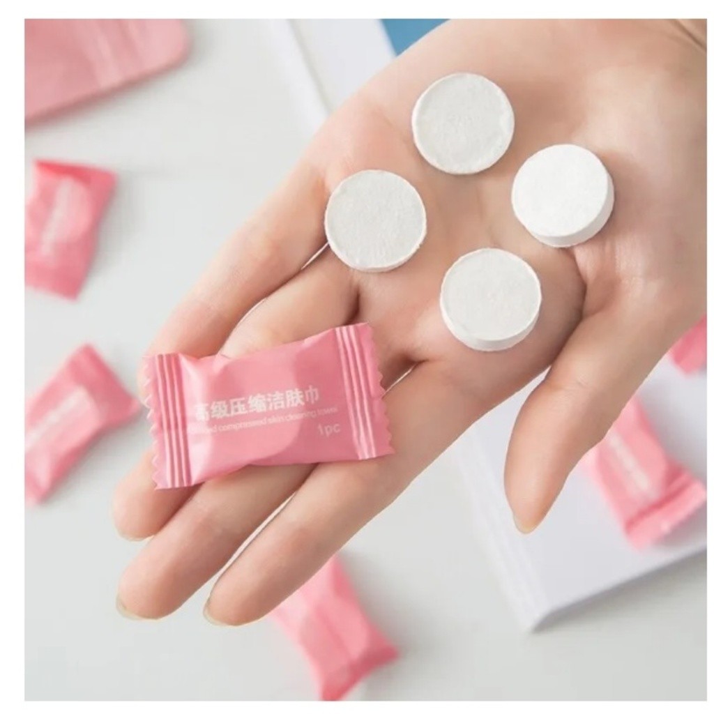 Kit Mini Toalhas Descartáveis Comprimidas Portátil Viagem Academia Spa Limpeza de Pele Bebê Estética Maquiagem Manicure