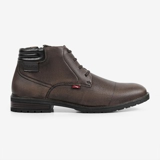 Bota Bagda Ferracini de Couro com Calce Fácil  e com Zíper 9621-665B Marrom Cadarço de Elástico