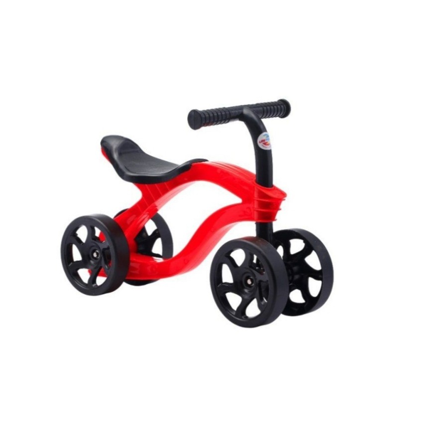 Bicicleta De Equilibrio Infantil 4 Rodas Sem Pedal Design Futurista Vermelha Estavel Seguro Diversao Ao Ar Livre