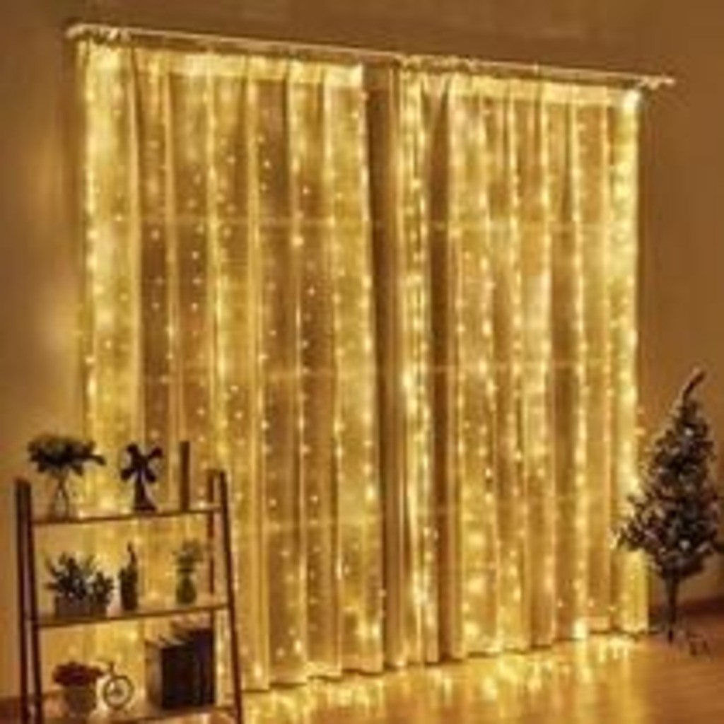 Cortina Amarela 500 Leds 3X2,5M Fixa Uso Externo Bivolt/127v Conectores Emenda Eventos Festa — imagem 2 de 2