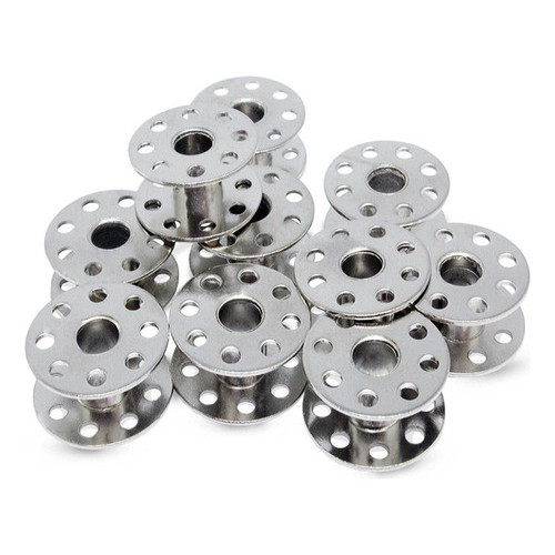 Kit Com 25 Bobina Carretilha Canelinha Metal Furada Reta Industrial Lanmax 8,74mm x 20,82mm