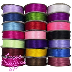 Fita de Cetim N°0 (3mm) – Rolo 100mts | Artesanato, Laços, Costura e Decoração
