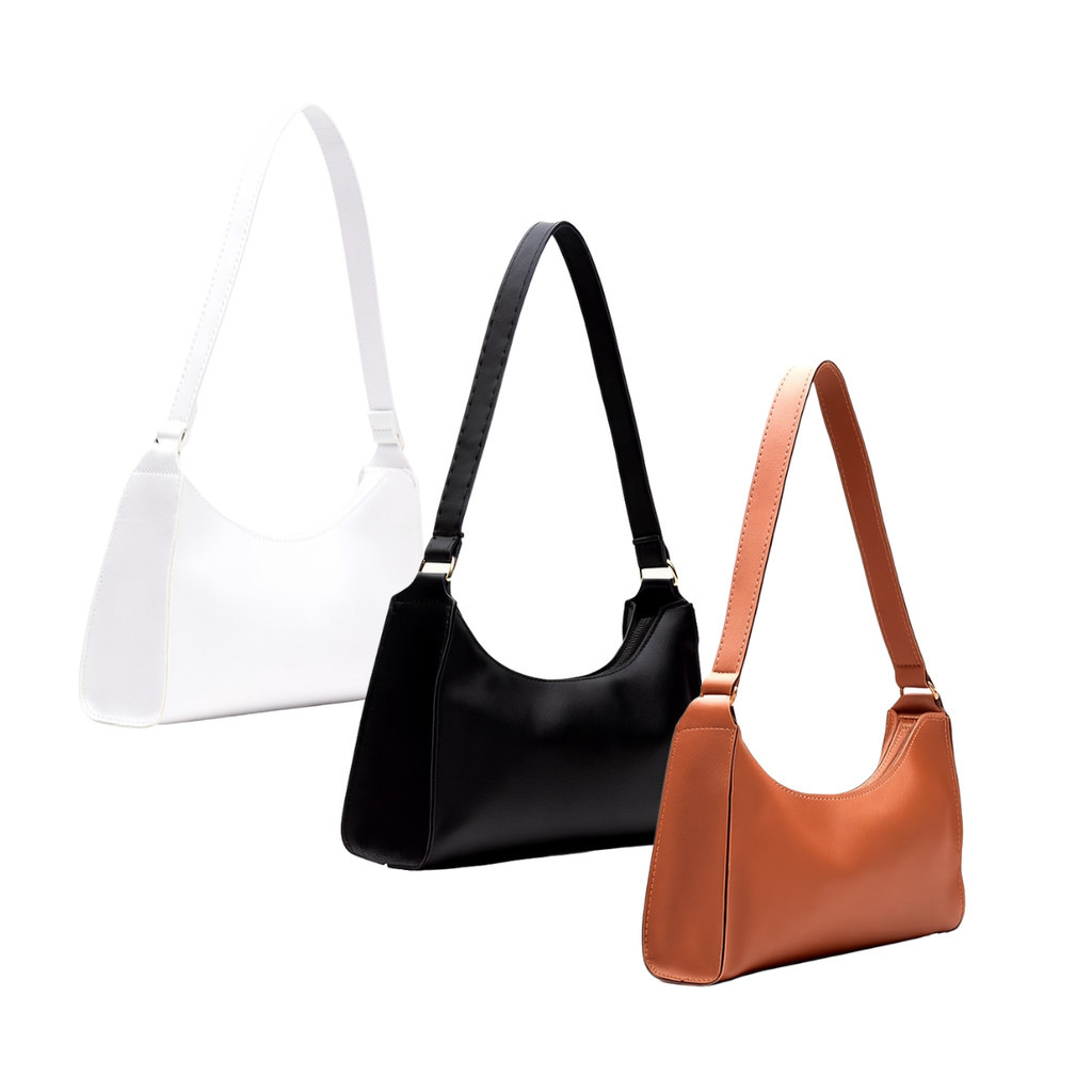Kit 3 Bolsa Baguete Feminina de Mão Pequena de Ombro Lisa Balada Casual Promoção Presente