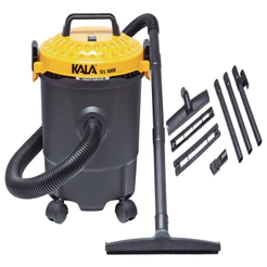 Aspirador de Pó e Água Kala 12L 1400W Função Soprador Rodízios e 8 Acessórios 127V ou 220V