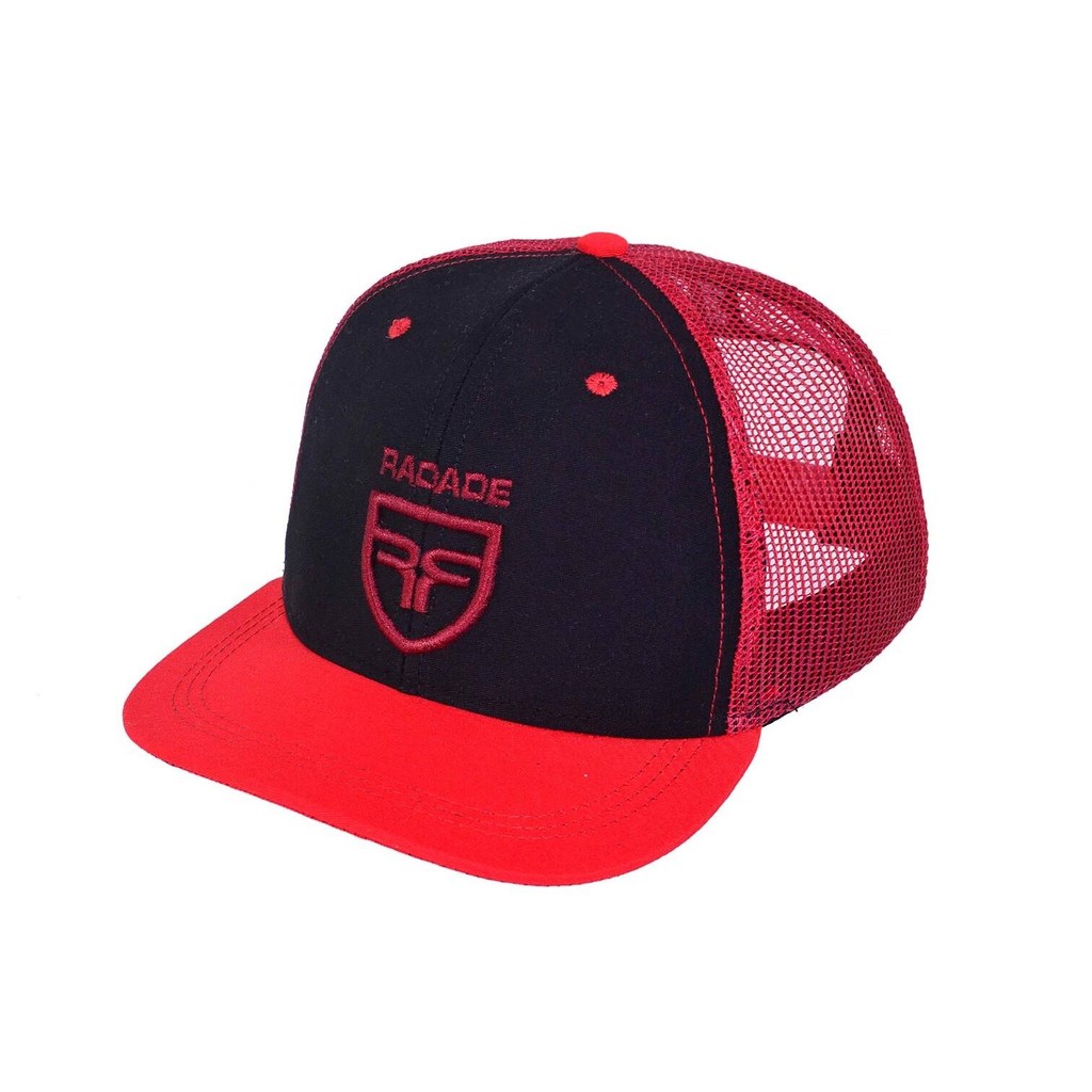 Boné Radade Infantil cor Preto  com lateral em Tela de Nylon Vermelho - 8275