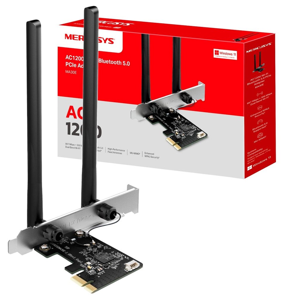 Placa de Rede Wifi Mercusys Adaptador Bluetooth 5.0 867Mbps