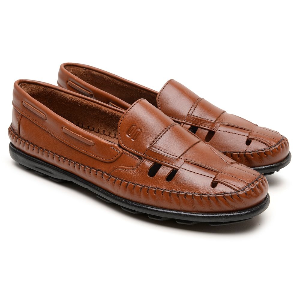Sapatilha Mocassim Masculino de Couro Legítimo Scarpazi 923