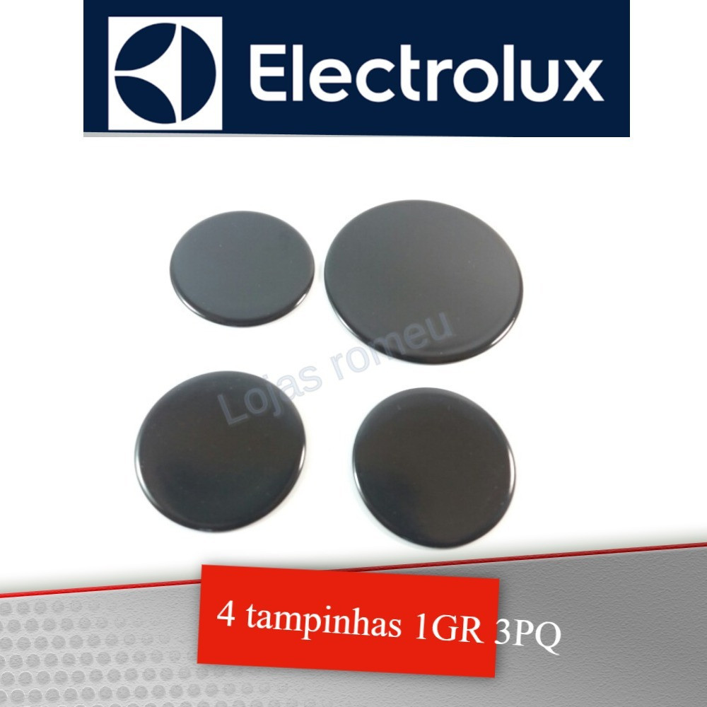 kit 4 tampinhas laterais fogao 76stb 76srb 76dgx eletrolux 3pq 1gd peças de fogao