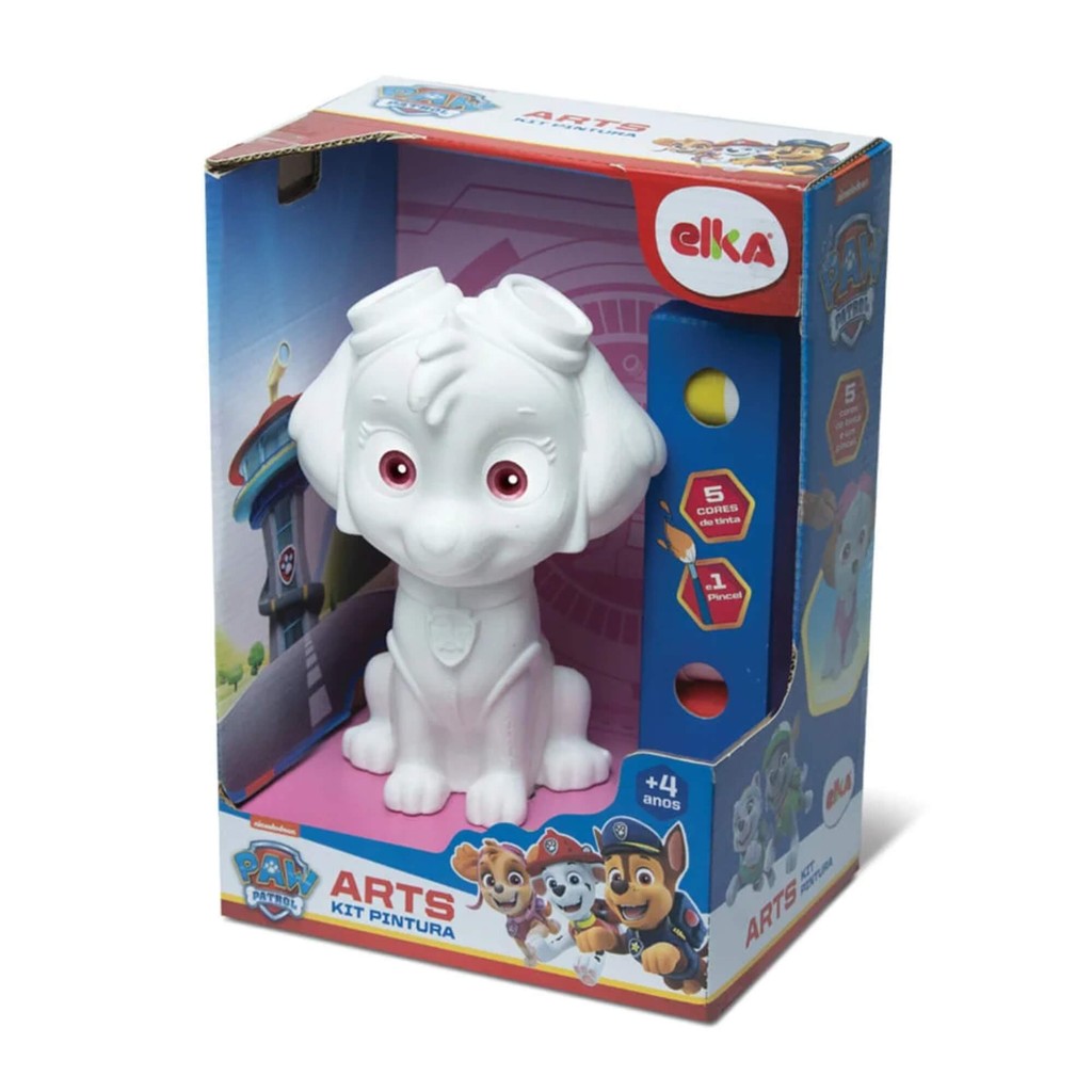 Brinquedo Infantil Arts Kit Pintura Skye Patrulha Canina Elka Criança Arte Colorir Atividades