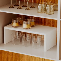 Suporte Organizador Multiuso Armário Cozinha Copos Taças 40 cm mdf tx Branco
