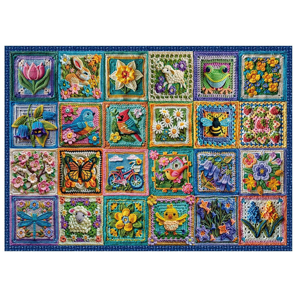 Detalhes do Quebra-cabeça 1000 peças Flores de Crochê