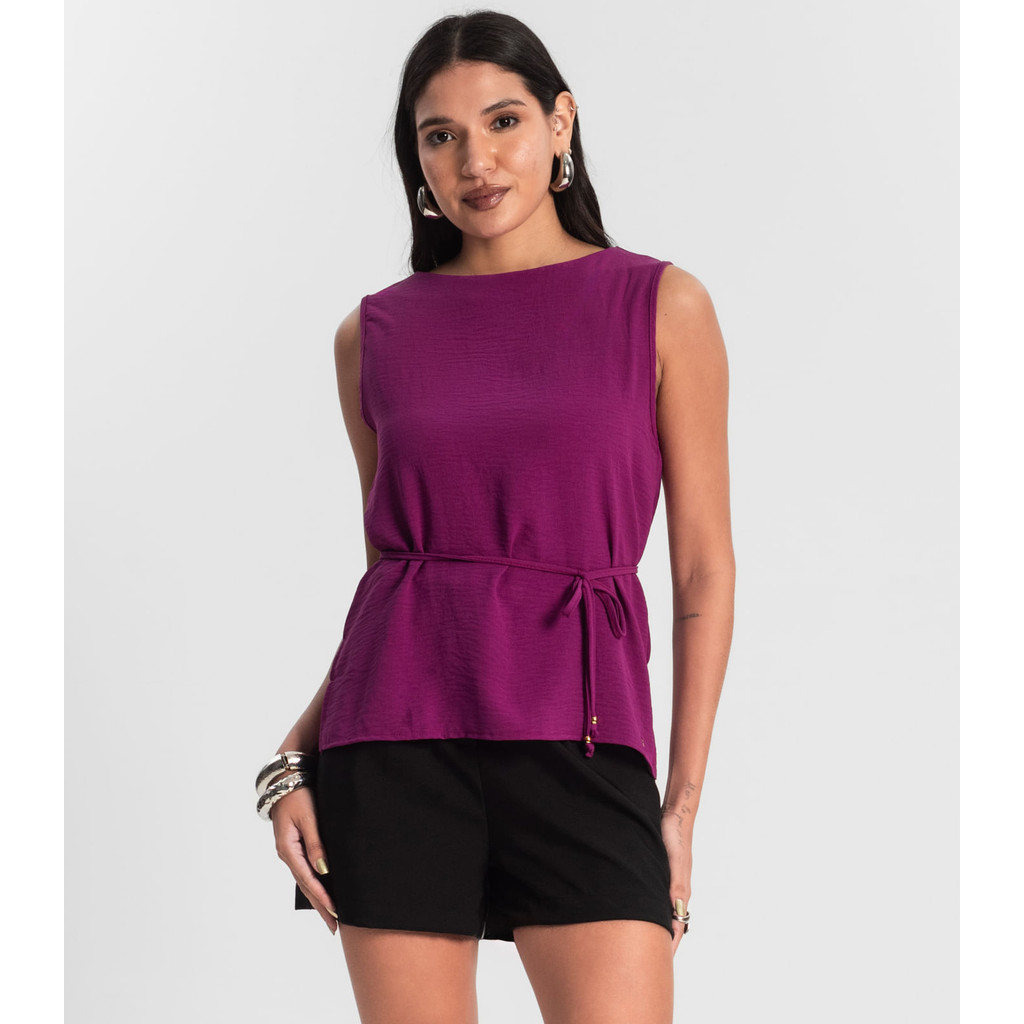 Regata Feminina com Amarração Rovitex Roxo