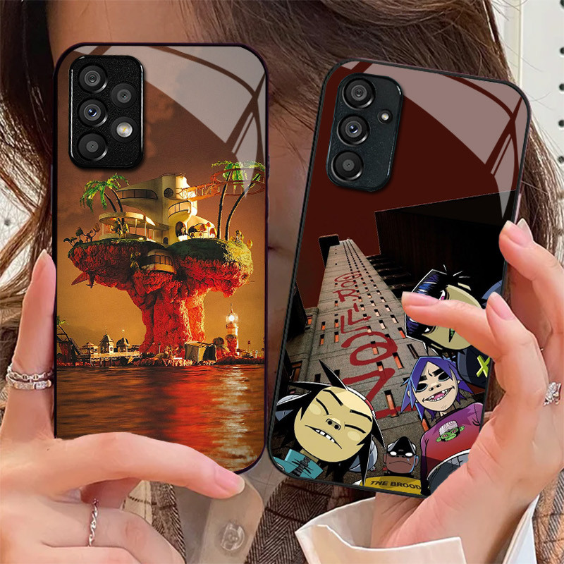 gorillaz 03 Capa De Telefone De Vidro Para Samsung Galaxy A16 A15 A25 A35 A55 A53 A54 A34 A14 A32 A52 4G 5G A56 A54
