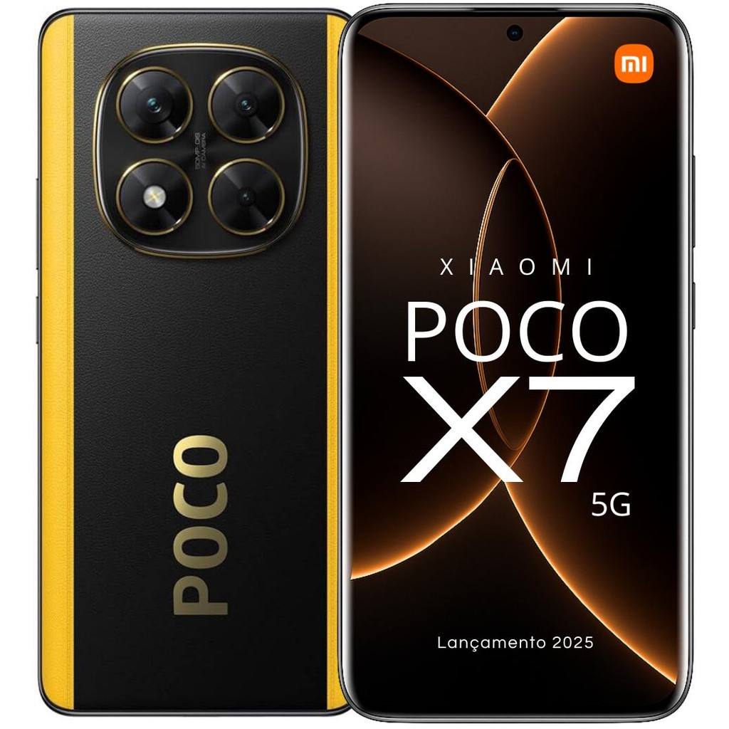 Smartphone POCO X7 5G NFC 120Hz Amoled 512/256GB +16GB Ramboost Câm 50MP OIS Xiaomi Original IP68 ✔️
