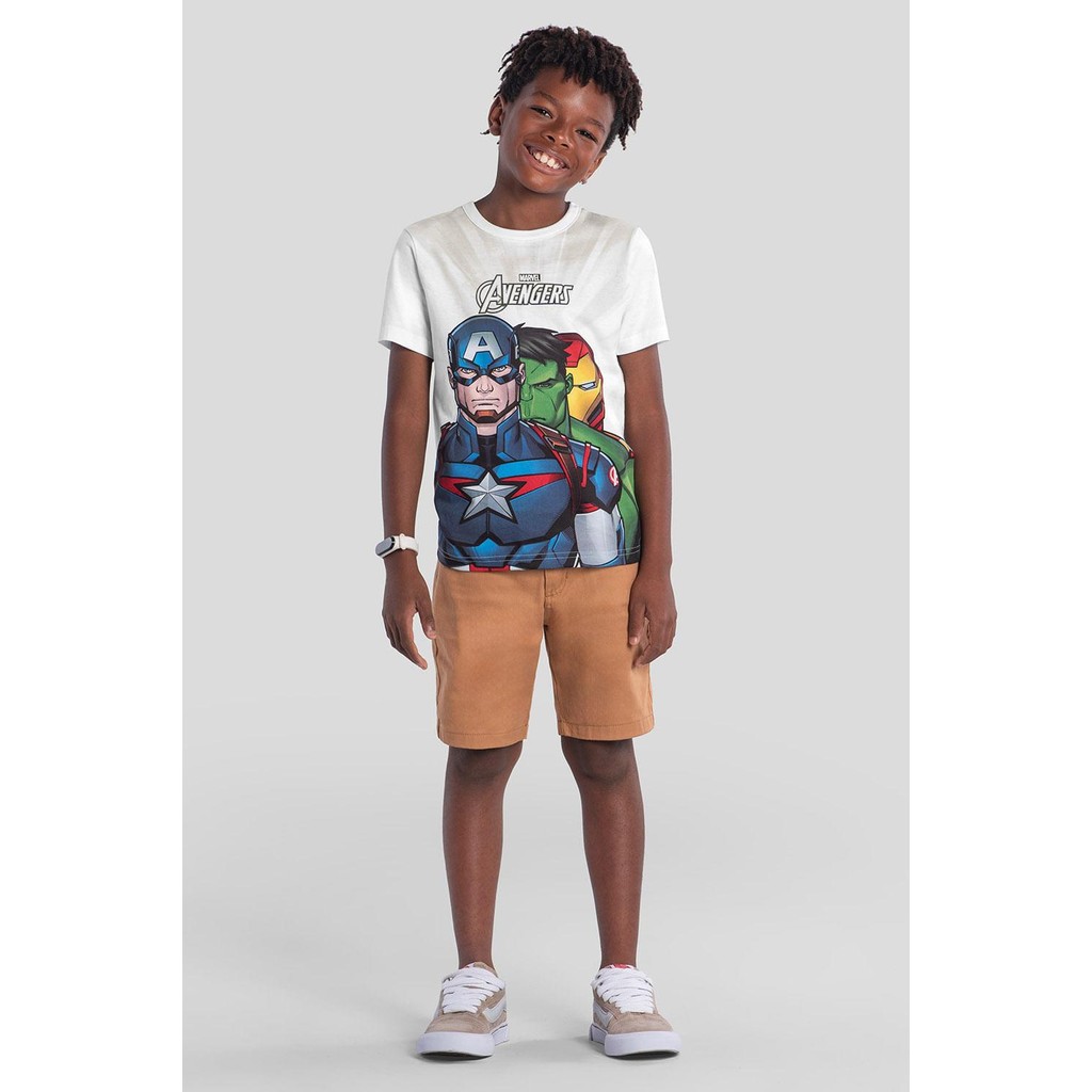 Camiseta infantil menino dos Vingadores Brandili em Oferta na Shopee