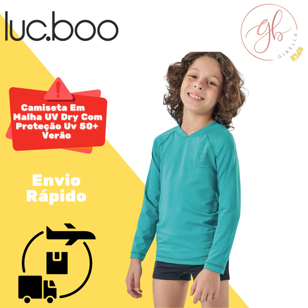Camiseta Luc.Boo UV Dry C/ Proteção UV 50+ Verde Mar Verão