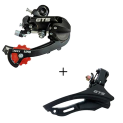 Kit Cambios 21 GTS Bicicleta Cambio Dianteiro Puxa por Cima e Traseiro 7v Bike