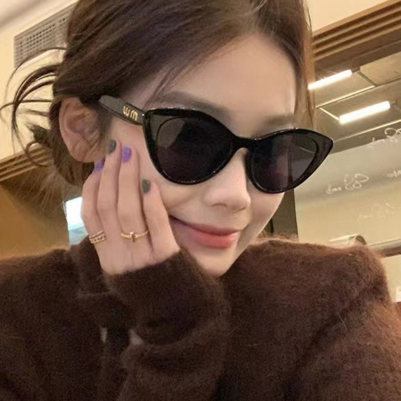 Óculos de Sol Olho de Gato Óculos de Sol Retrô Coreanos para Mulheres com Rostos Pequenos Óculos de Sol de Estilo de Rua