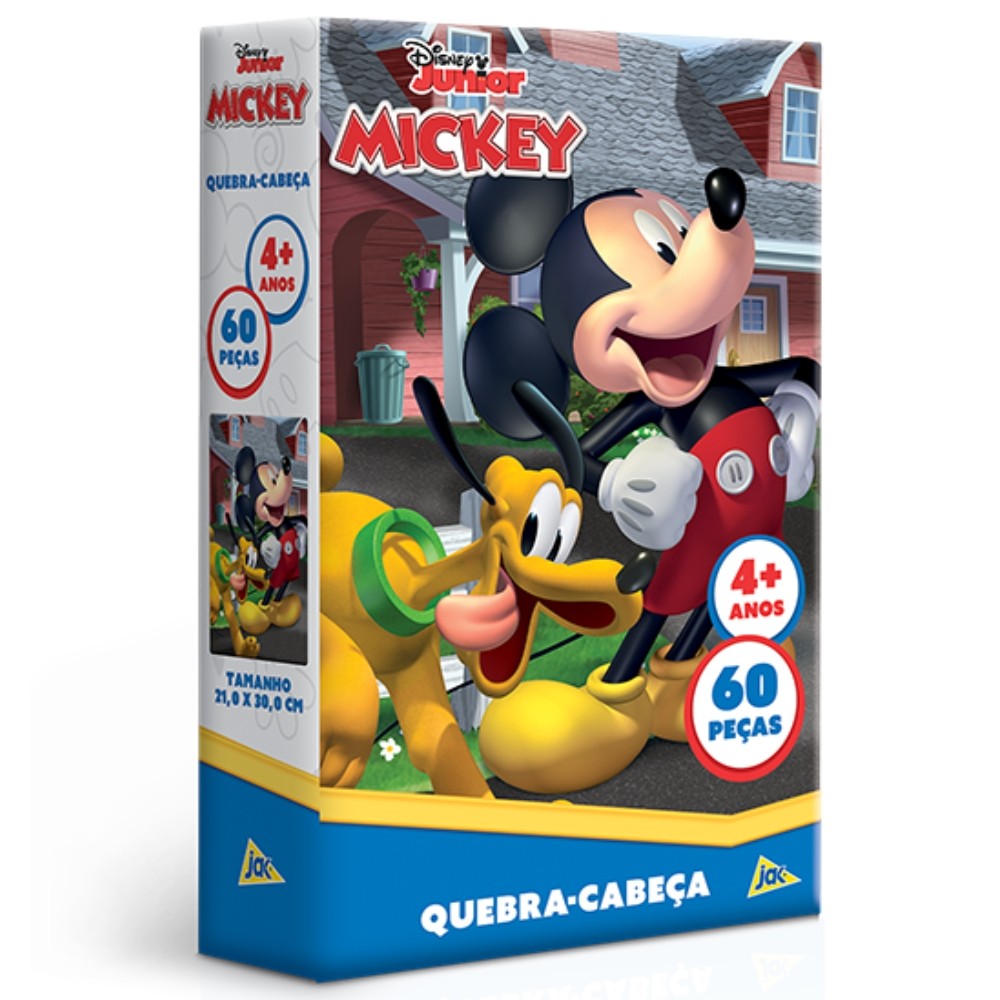QUEBRA CABEÇA MICKEY DISNEY JUNIOR 60 PEÇAS TOYSTER CRIANÇA PUZZLE PLUTO MINNIE PATETA FRIENDS CASA