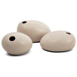 Trio Minivaso Em Ceramica Bege Decorativo Mart 3 Pçs 17979 em Oferta na Shopee
