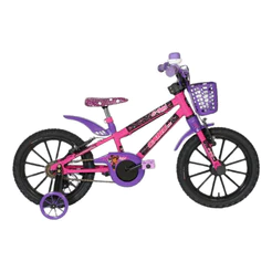 Bicicleta Cairu Kids Aro 16 Feminino Com Cestinha Rodinhas