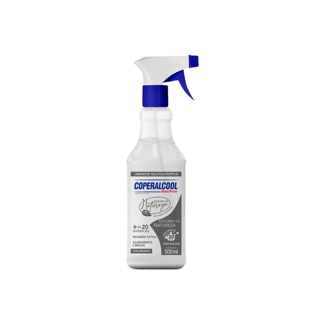 Limpador Multiuso Chá Branco Pulverizador 500ml Coperalcool Bacfree