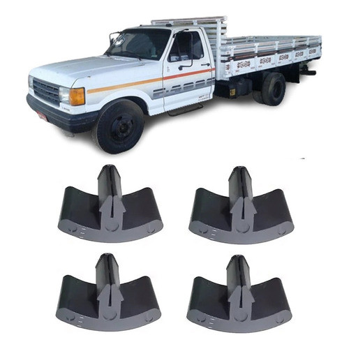 Kit Batente Inferior Traseiro Suporte Mola Caminhao Ford F4000 - 4 peças