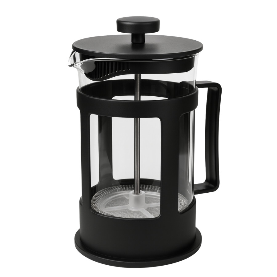 Imagem Cafeteira Prensa Francesa Café Expresso Chá Cremeira Em Vidro 600ml Preta Premium