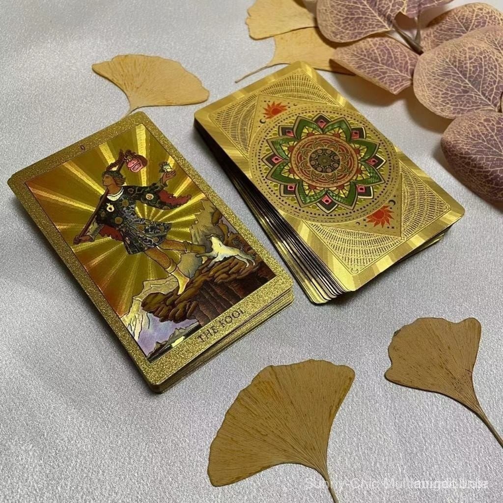 12 × 7cm À Prova D'água Deck De Tarô Oráculo Dourado Dobrável De Alta Qualidade Com Guia Inglês Padrão Waite 78 Cards em Oferta na Shopee