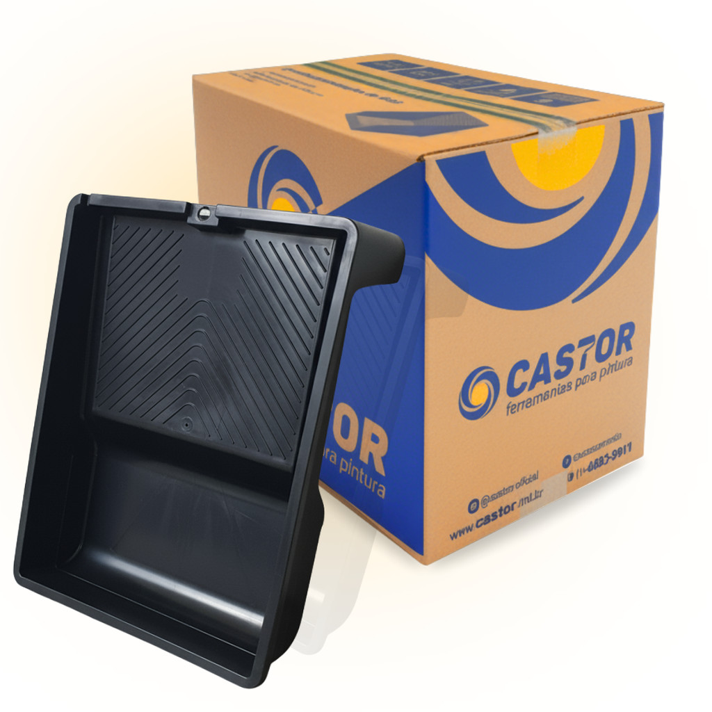 Caixa c/ 10 Bandeja para pintura 1000ml grande Preta - Castor em Oferta na Shopee